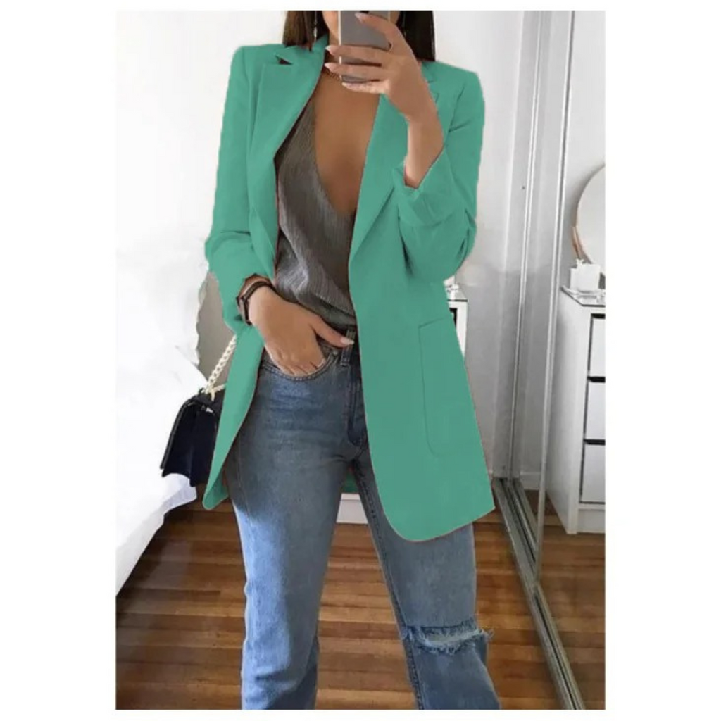 Women's Double-Breasted Printed Blazer - Perfect for Office Attire