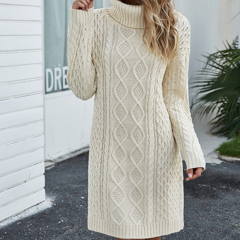 Women's Beige Knitted Dress