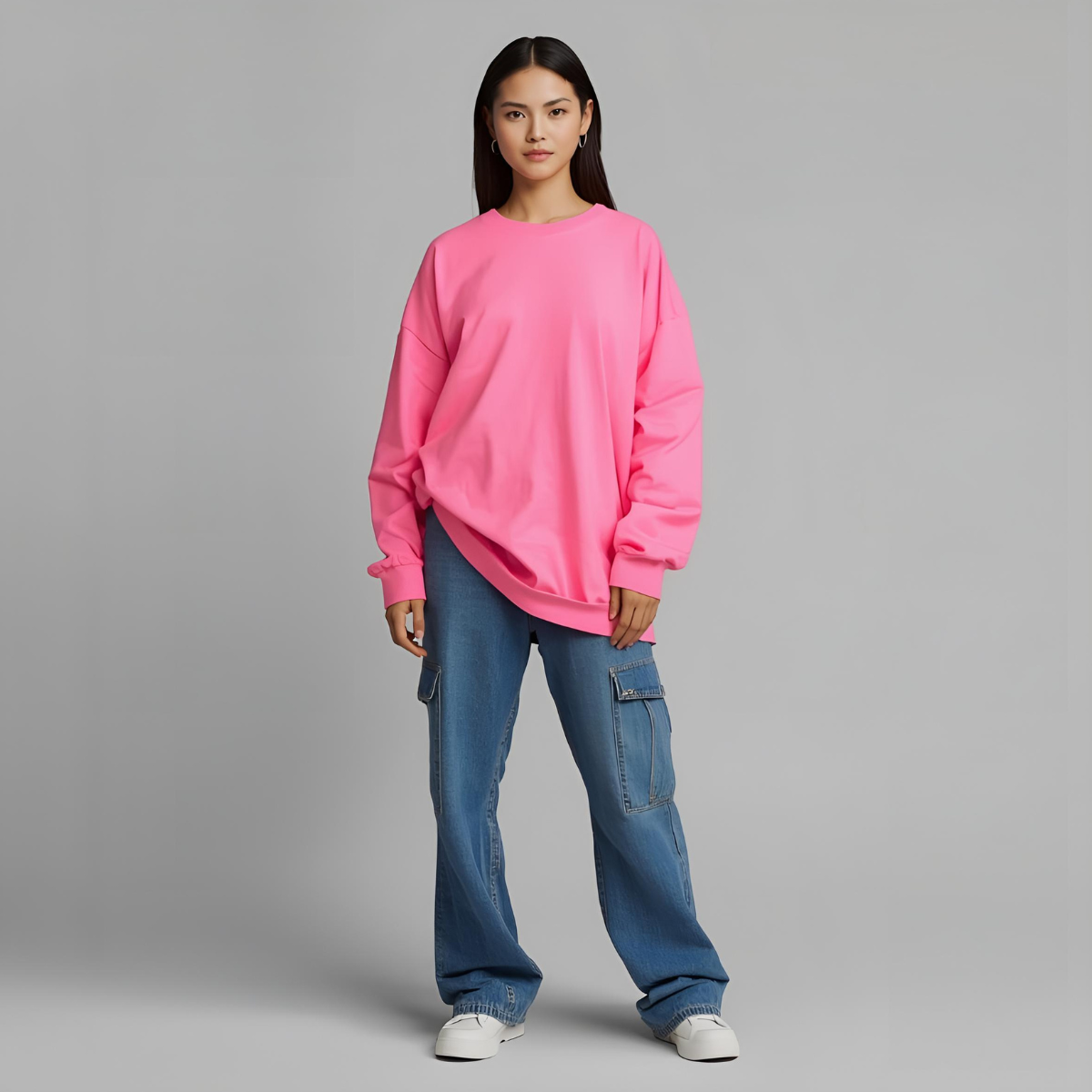 ROSELIA | Casual Stylish Pink Long-Sleeve Relaxed-Fit Shirt