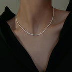 Celestial Double Chain Necklace in Silver for Women