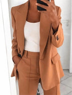 Blazer and Wide-Leg Trousers Ensemble