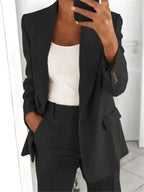 Blazer and Wide-Leg Trousers Ensemble