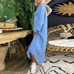 Women's Solid Color Denim Dress