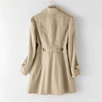 Women's Padded Shoulder One-Button Trench Jacket