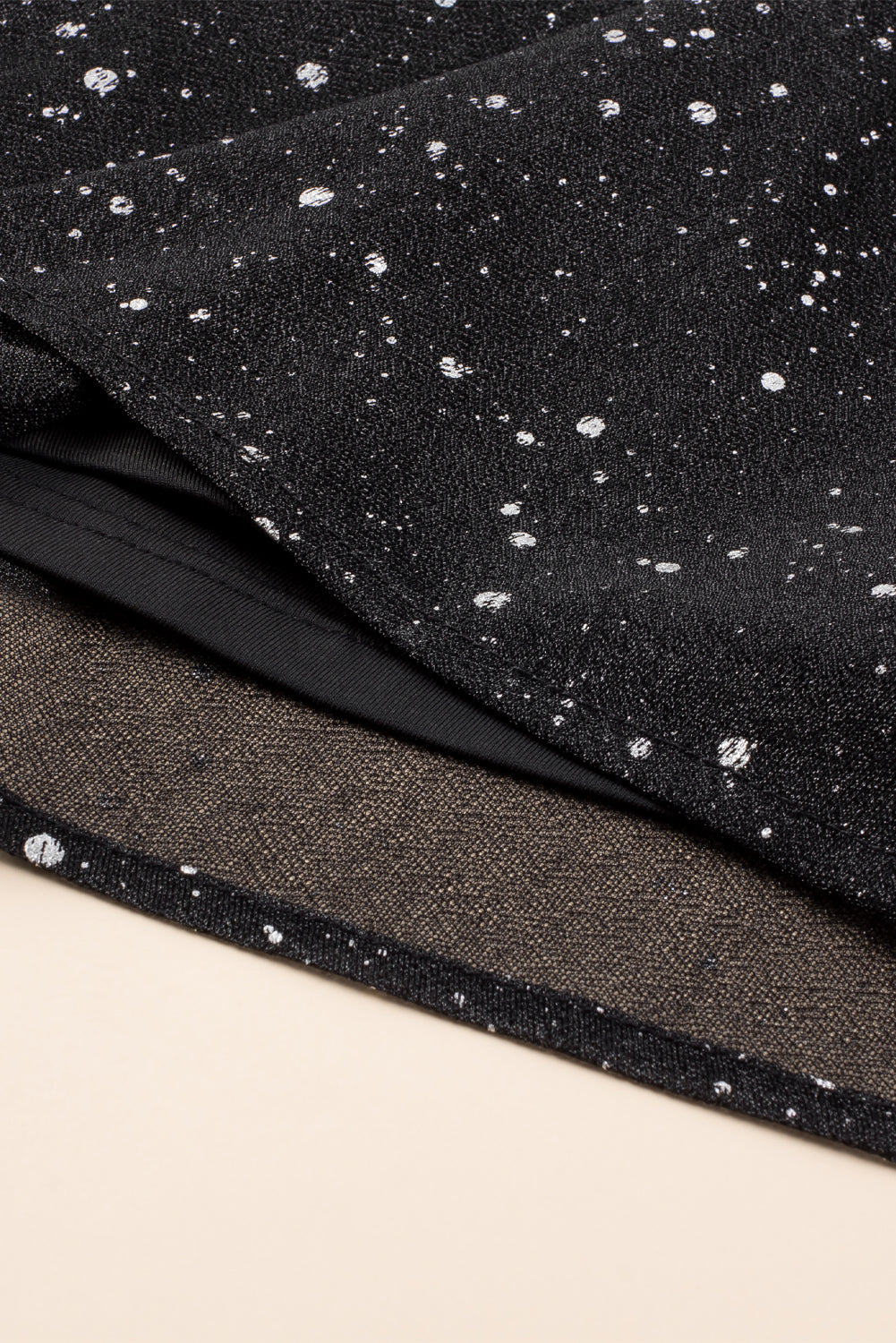 Chic Black Glitter Dress Featuring a Sophisticated Mesh Overlay