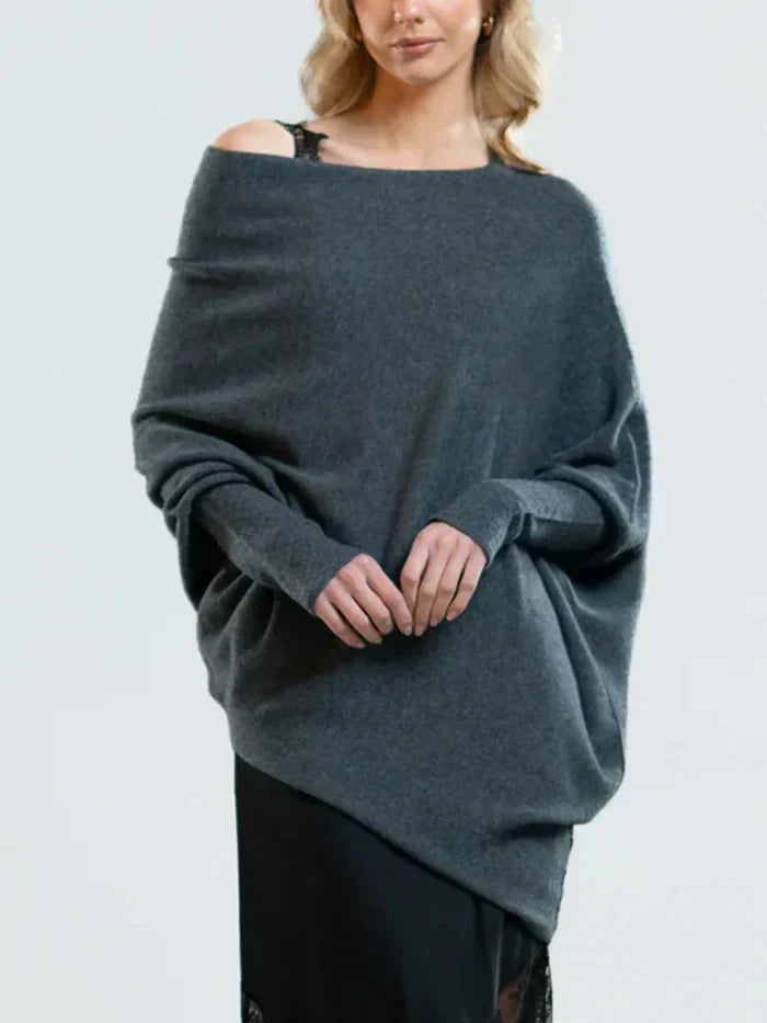 Asira - Asymmetrical Draped Knit Sweater