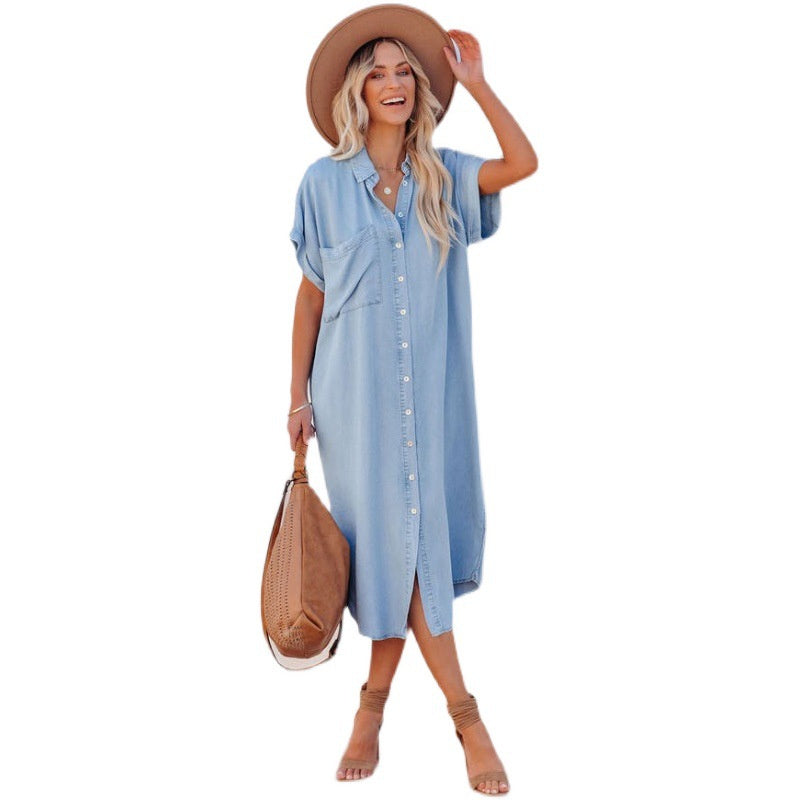 Ayla Short Sleeve Denim Dress