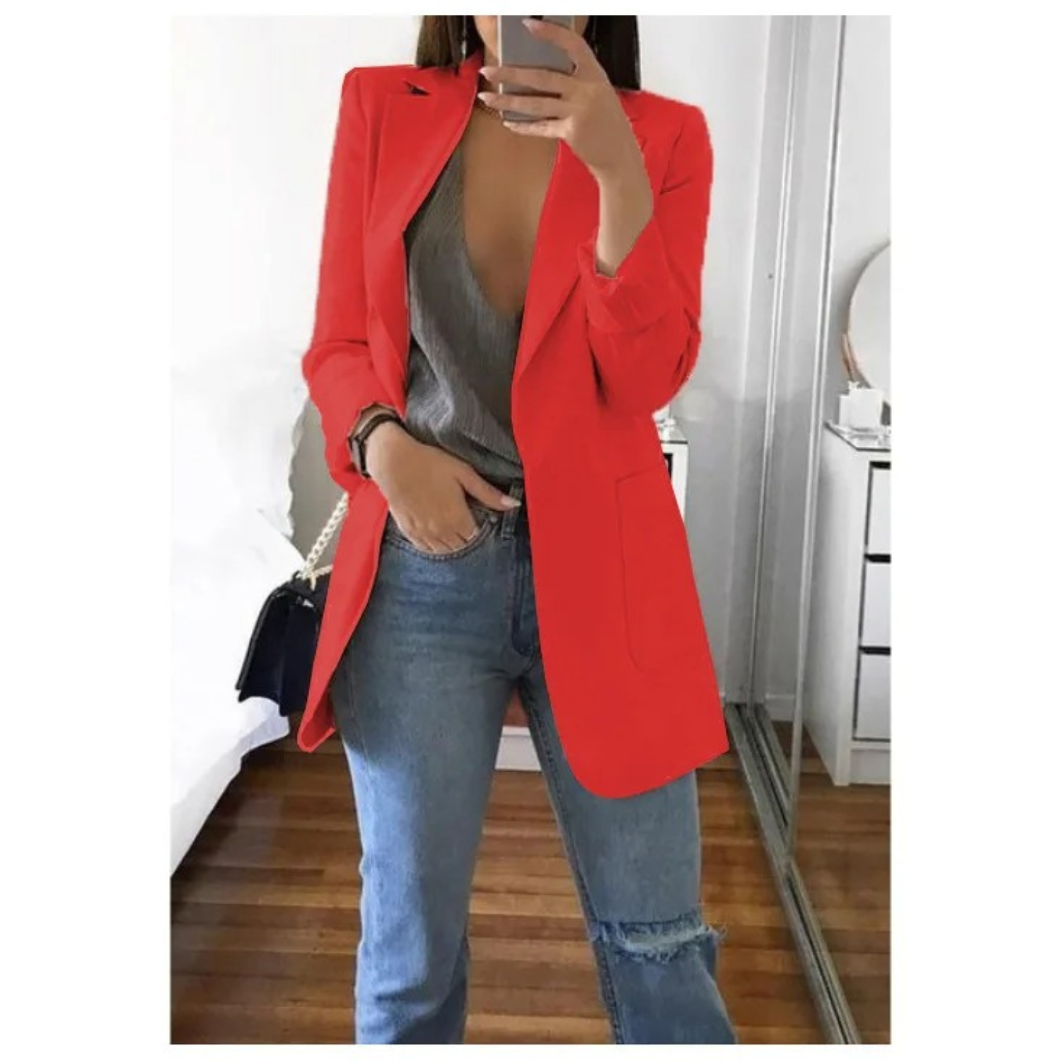Women's Double-Breasted Printed Blazer - Perfect for Office Attire