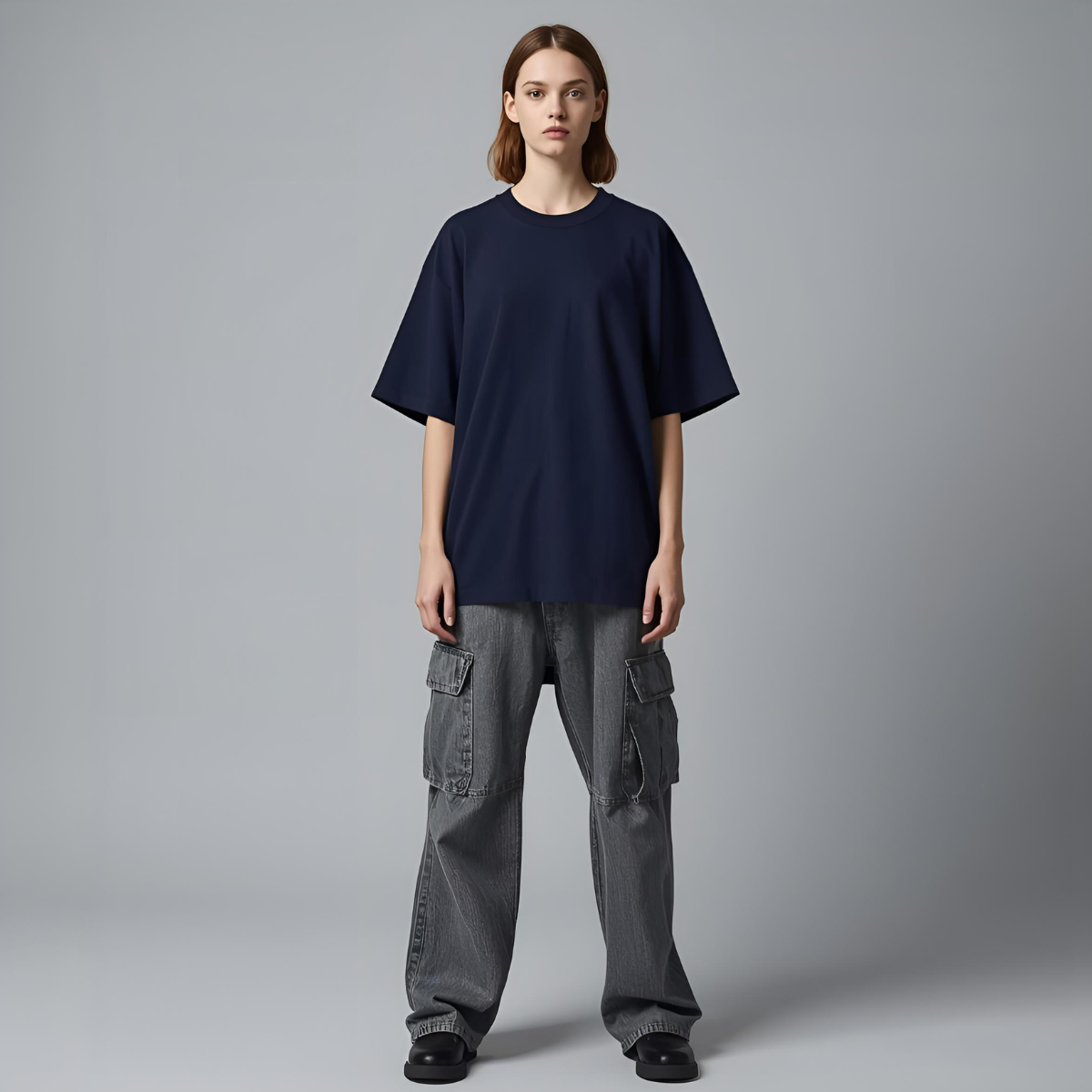 NAVARO | Navy Oversized Streetwear T-Shirt