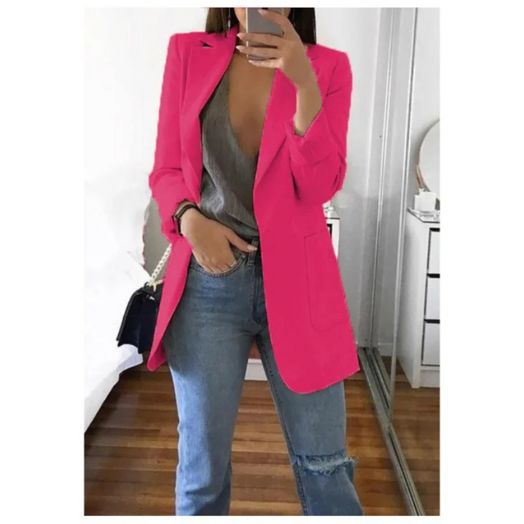 Women's Double-Breasted Printed Blazer - Perfect for Office Attire