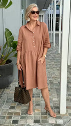 Tricia - Relaxed Cotton Midi Dress