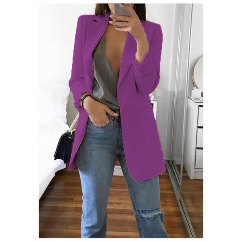 Women's Double-Breasted Printed Blazer - Perfect for Office Attire