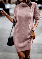 Ribbed Knit Sweater Dress for Women