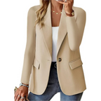 Button-Up Women's Blazer with Practical Pockets