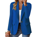 Button-Up Women's Blazer with Practical Pockets