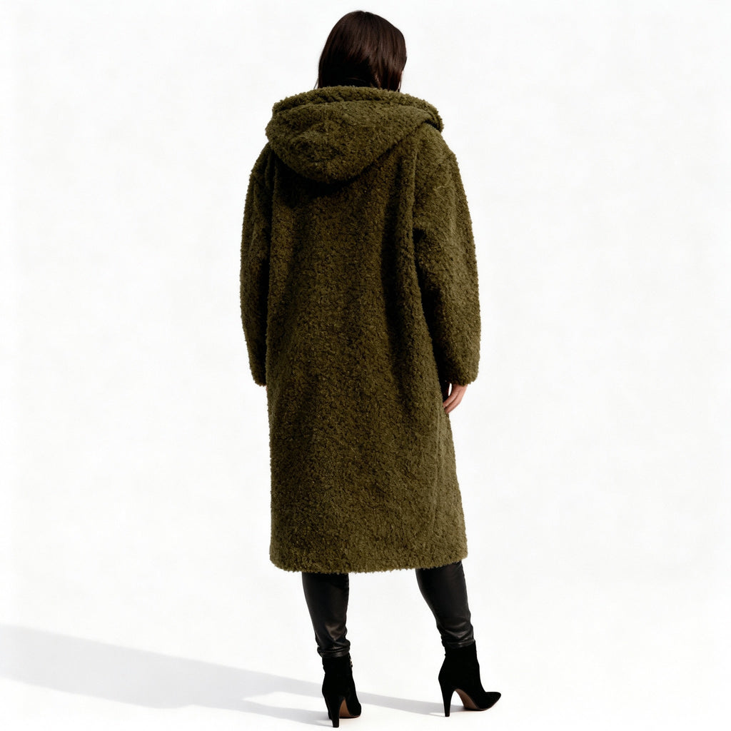 Stylish Long Plush Fleece Jacket for Women