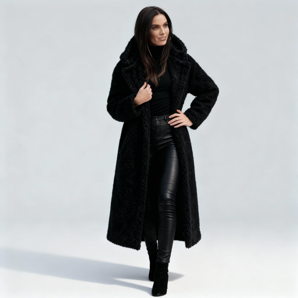 Stylish Long Plush Fleece Jacket for Women