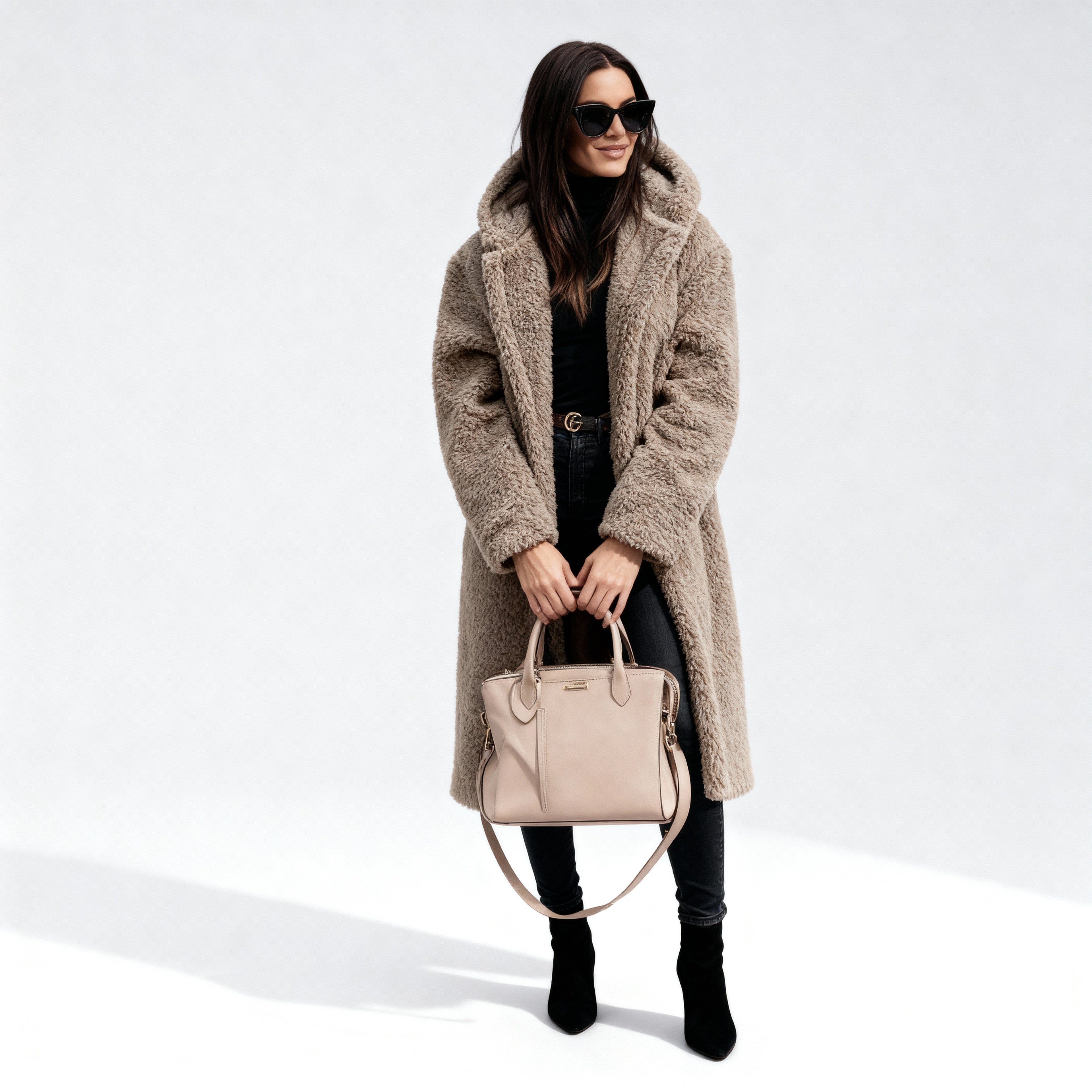 Stylish Long Plush Fleece Jacket for Women