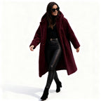 Stylish Long Plush Fleece Jacket for Women