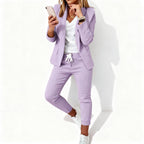 Stylish Women's Blazer and Jogger Set – Coordinated Blazer and Pants Outfit