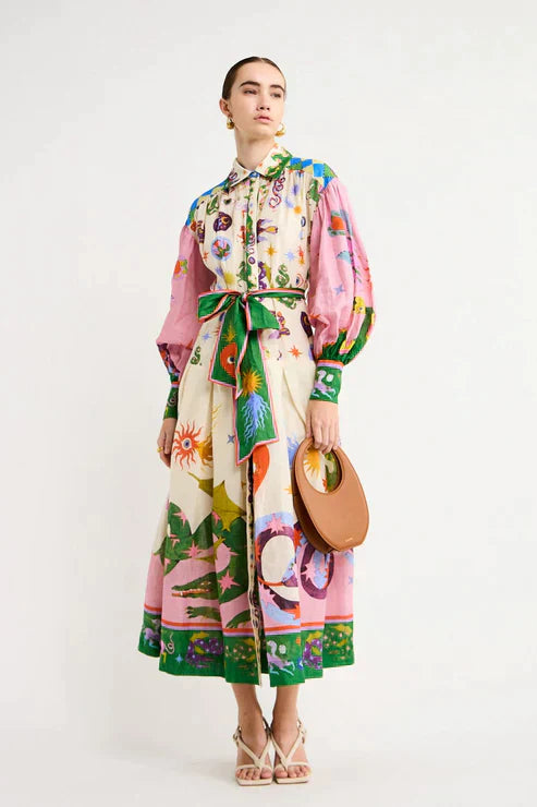 Vintage-Inspired Long Floral Dress