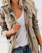 Women's Long Sleeve Jacket with Four Functional Pockets