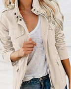 Women's Long Sleeve Jacket with Four Functional Pockets