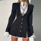 Blazer Dress with Ruffle Accents