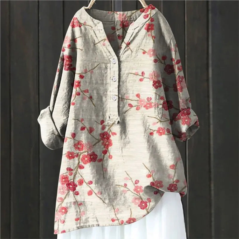 Relaxed Floral Pattern Blouse
