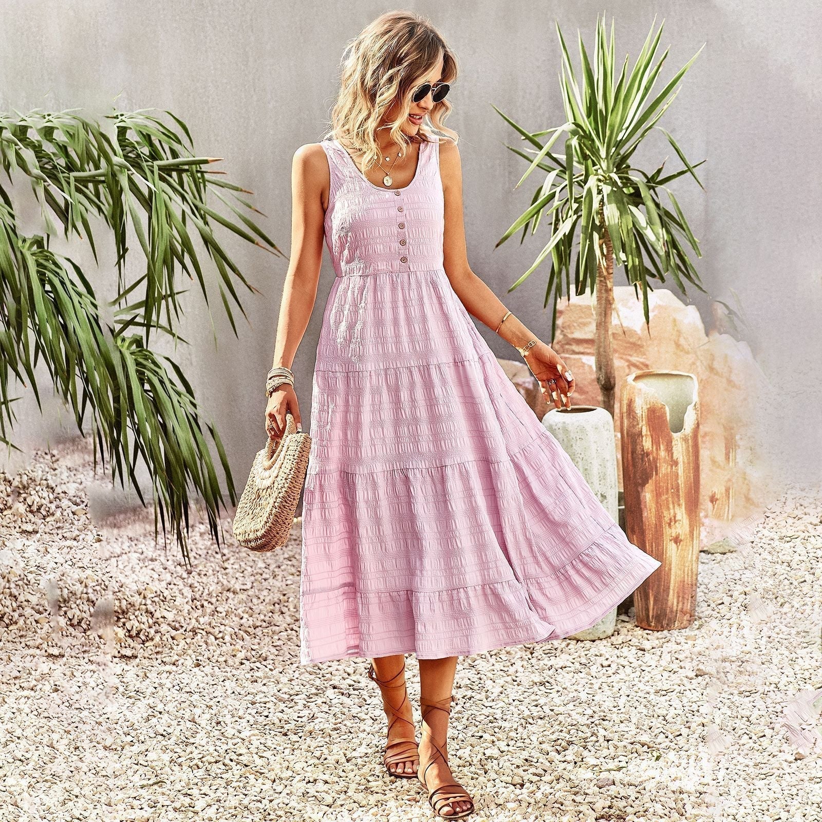 Joebelle Summer Sleeveless Midi Dress