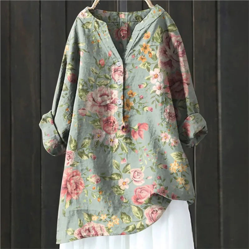 Relaxed Floral Pattern Blouse