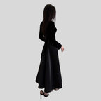 Chic Velvet Turtleneck Dress with Flared Hem