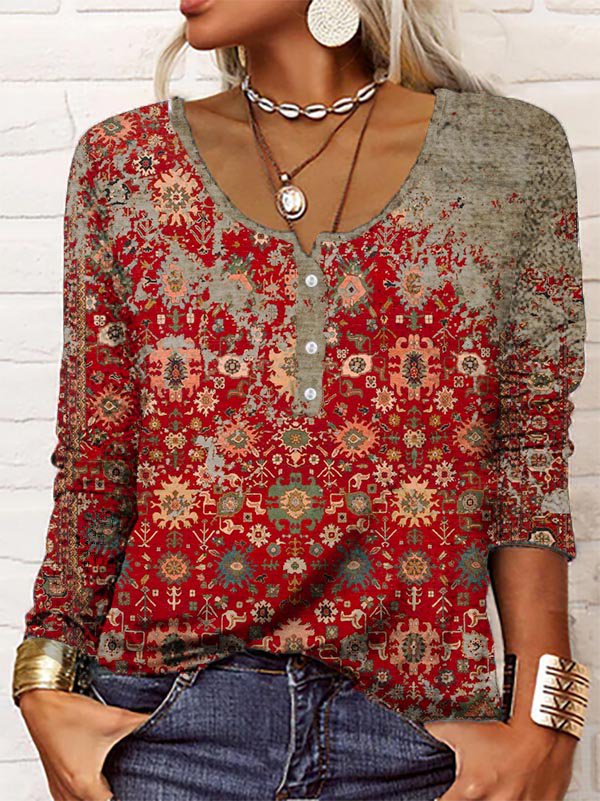 Chic Aztec Pattern Knit Sweater
