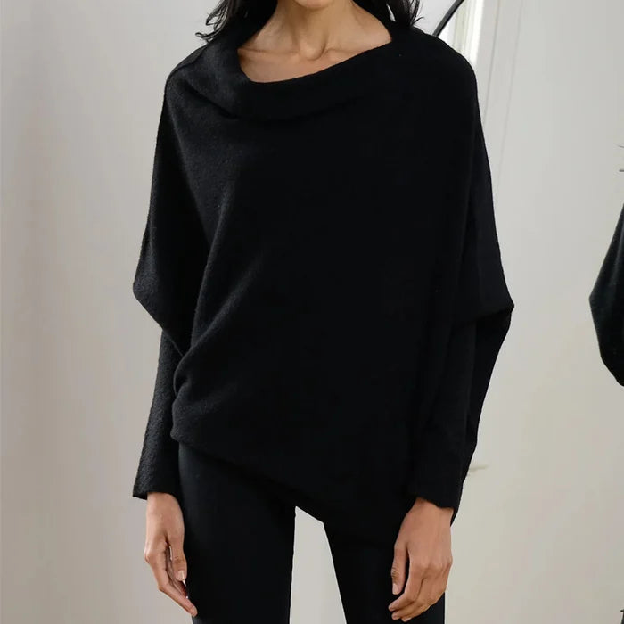 Asira - Asymmetrical Draped Knit Sweater