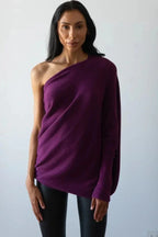 Asira - Asymmetrical Draped Knit Sweater