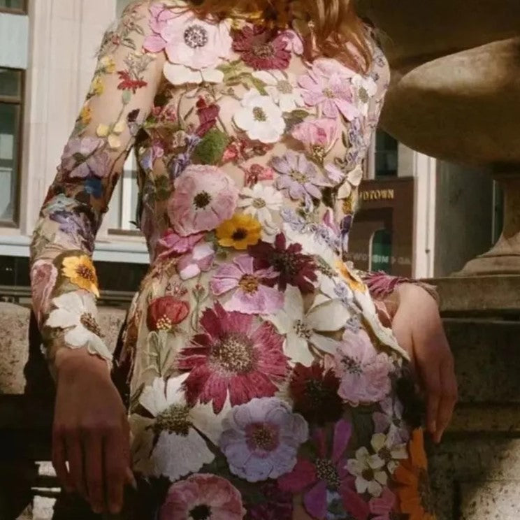 One-of-a-Kind Artisan Floral Dress