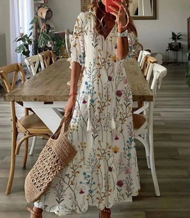 Bohemian-Inspired Natural Dress